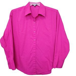 Express Boyfriend Portofino Cotton Blend Pink Long Sleeve Button-Up Shirt Size M